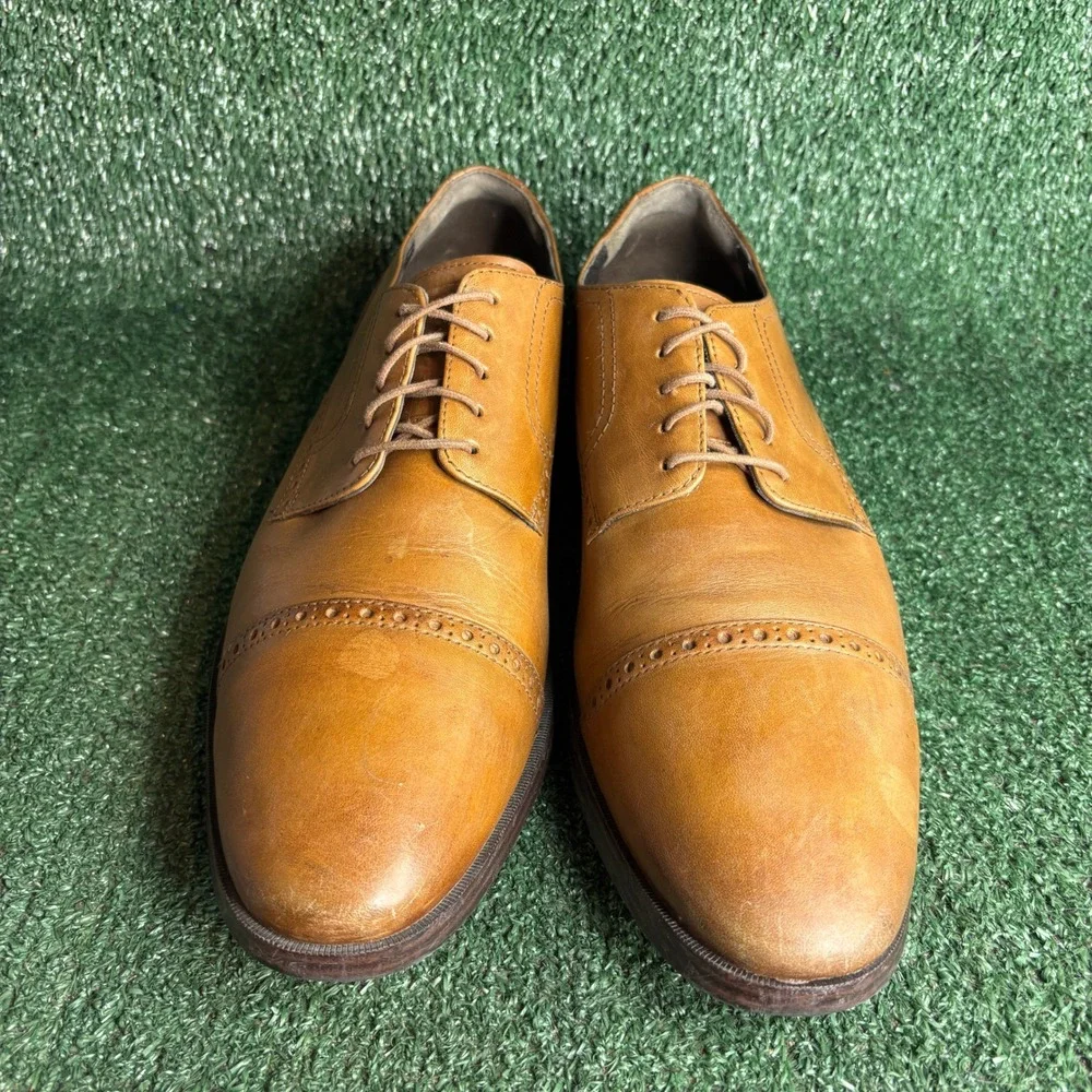 Cole Haan Williams Cap Toe Oxford Leather Brogue Dress Shoes British Tan Men 13M